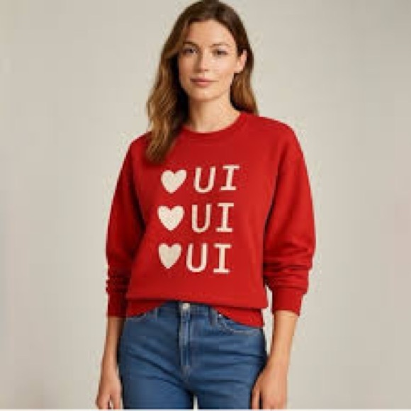 Maeve Sweaters - Anthropologie Maeve Rebecca Mayfield Red Oui Sweatshirt|Size S ♥️